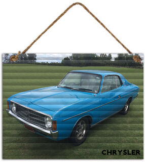 Ford Chrysler Blue Corrugated Sign