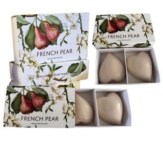 French Pear Boxed Heart Soaps x2