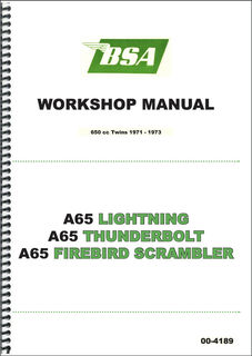 Factory Workshop Manual BSA A65 1971-72