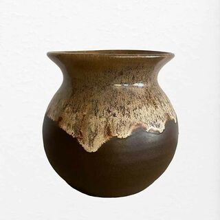 1970s Brown Glazed Vase