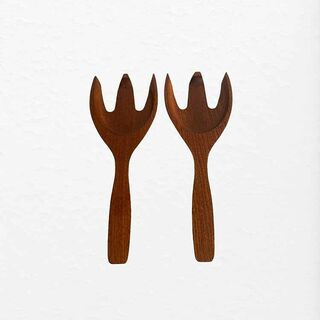 Retro Wooden Salad Servers