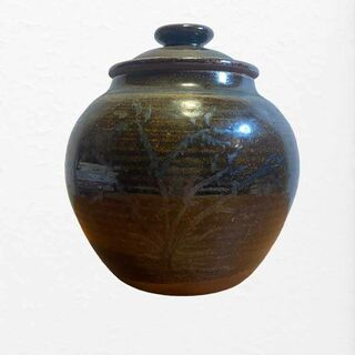 Retro Lidded Pottery Jar