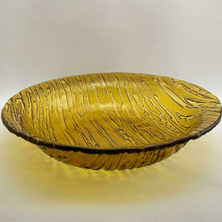 Amber small bark glass bowl