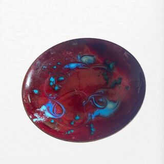 Red Copper Enamel Dish