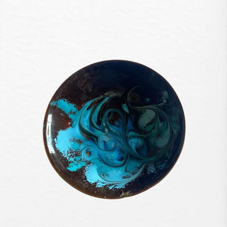 Blue Copper Enamel Dish