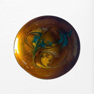 Golden Copper Enamel Dish