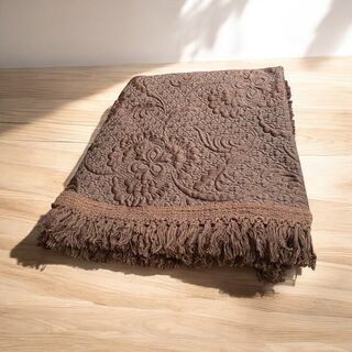 Vintage Brown Damask Bedspread