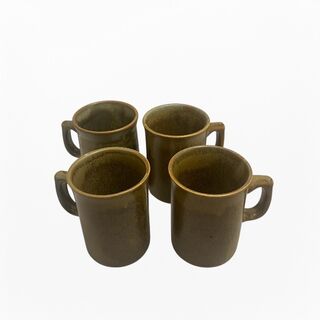 4 Temuka Stoneware Coffee Cups