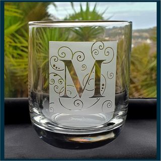 Whiskey Glass with Initial