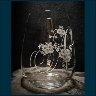 Wine Glass with Initial