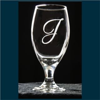 Teardrop Beer Glass with Initial