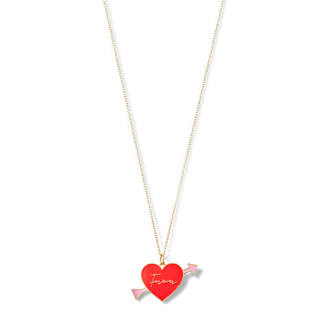 LOVE FOREVER 14-carat gold and enamel necklace