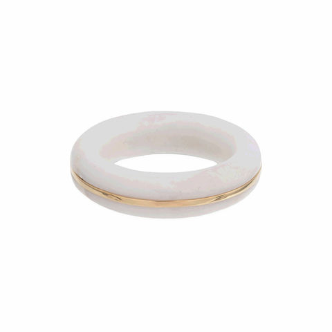 ESSENTIAL STACKING white agate and 14-carat gold ring