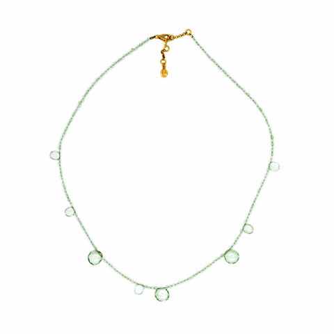 GREEN AMETHYST natural prehnite and green amethyst necklace