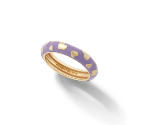 AMOUR 14-carat gold and enamel band