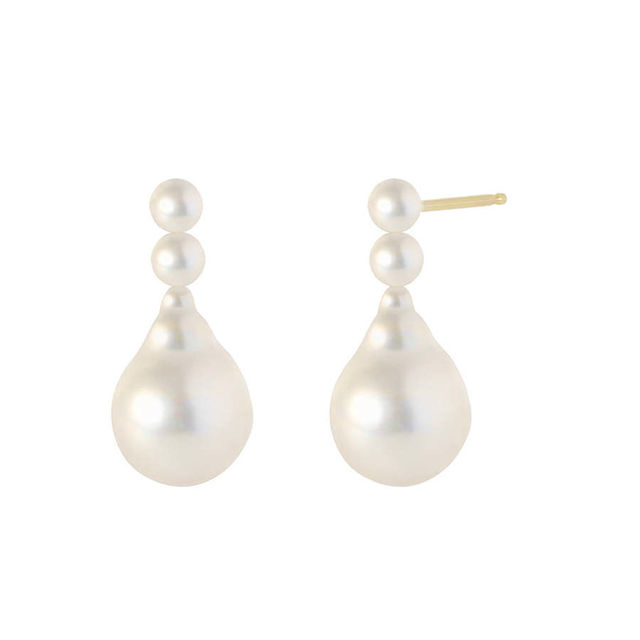 THE BIANCA 14-carat gold and baroque pearl earrings