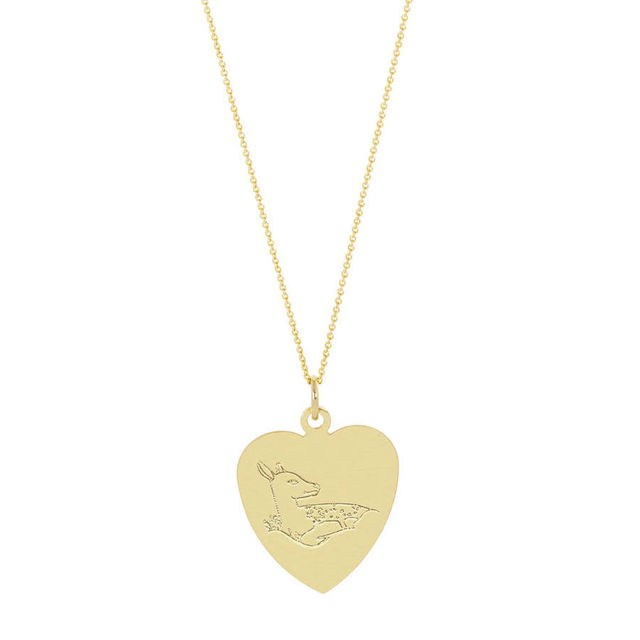THE BIG HEART DEER 14-carat gold necklace