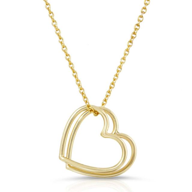 SWEETHEART 14-carat gold necklace - 2 hearts