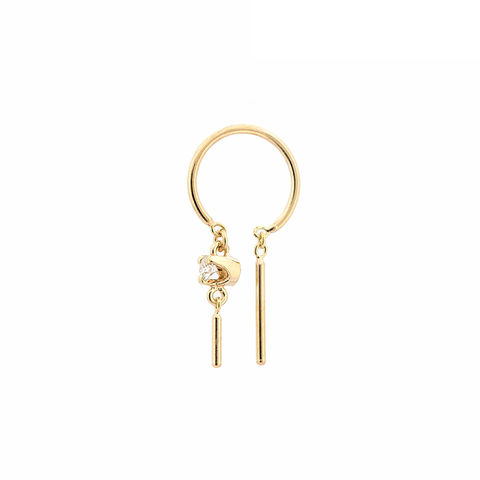 DIAMOND BABY CHIME 14-carat gold single earring - yellow and white gold available