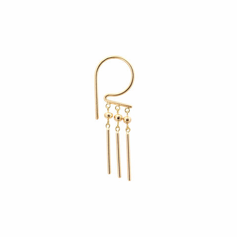 LOOPDIE R-BARS 14-carat gold single earring