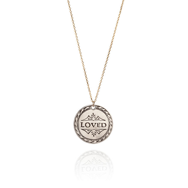 LOVED TOKEN 9-carat gold and sterling silver necklace