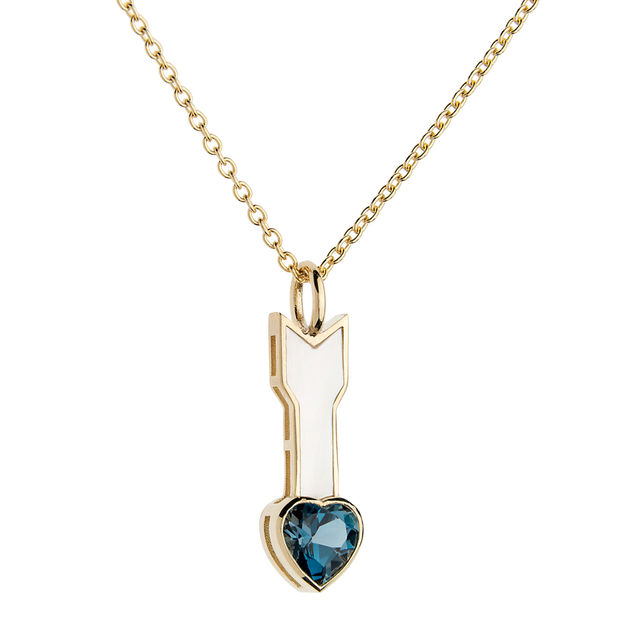 FORWARD london blue topaz, mother of pearl and 14-carat gold necklace