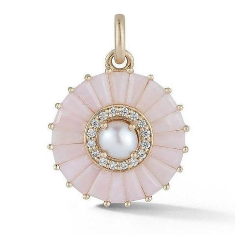 EMILY 14-carat gold and pink opal large charm