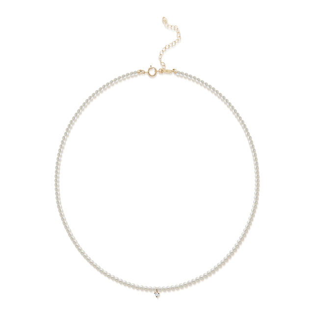 PEARL AND DIAMOND 14-carat gold necklace