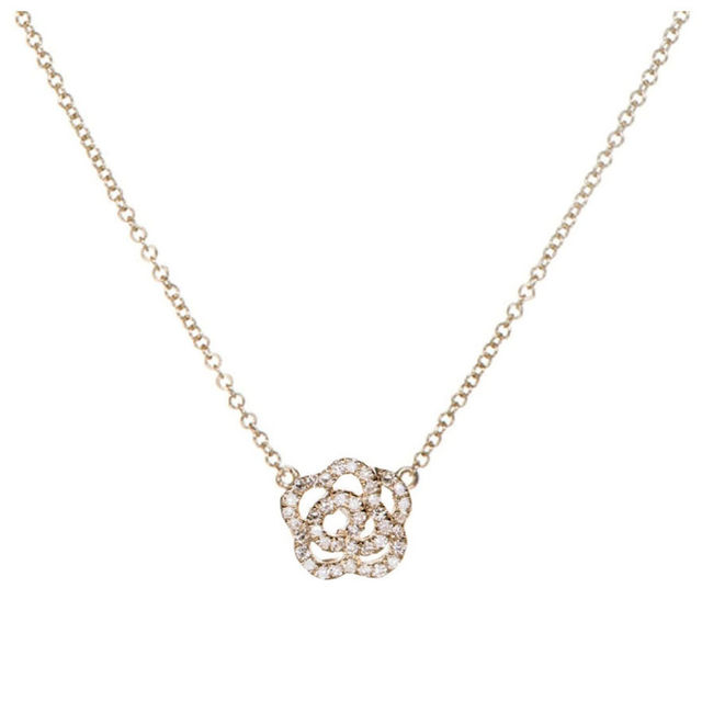 DIAMOND ROSE 14-carat gold necklace