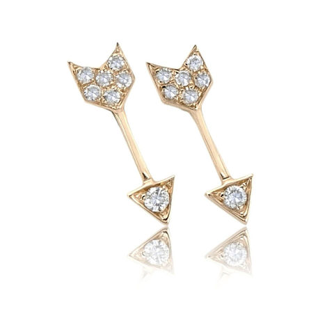 DIAMOND MINI ARROW 14-carat gold single earring