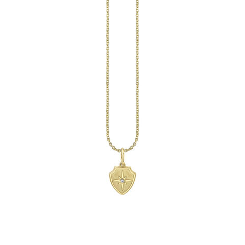 STARBURST CREST 14-carat gold and diamond necklace
