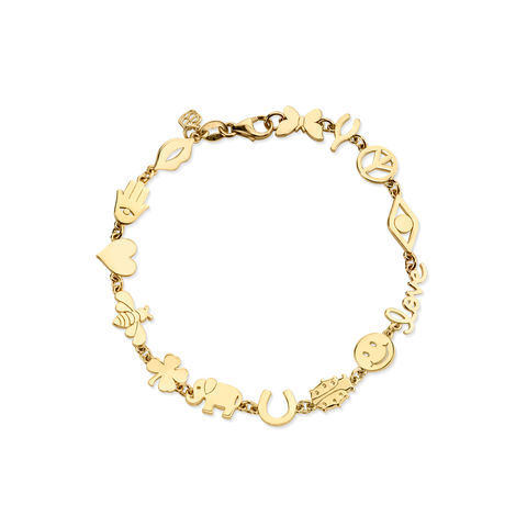 SMALL MULTI-ICON pure 14-carat gold bracelet