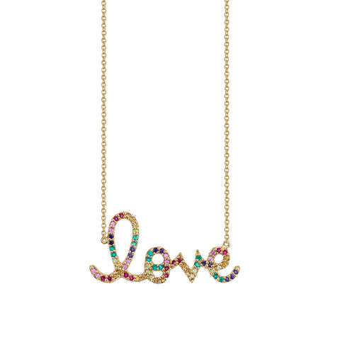 RAINBOW LARGE LOVE 14-carat gold necklace