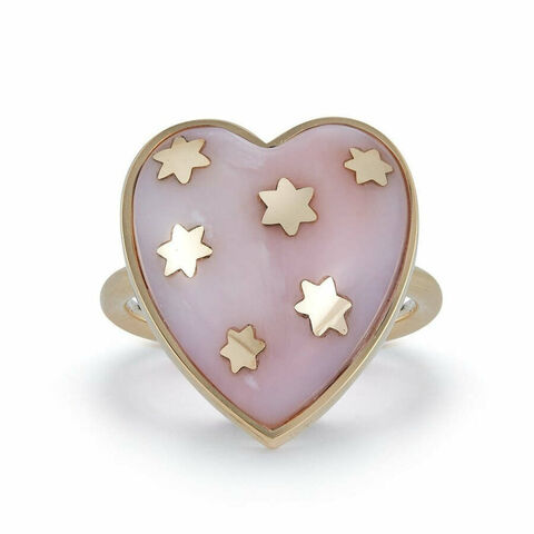 ANNA 14 - carat gold and pink opal ring