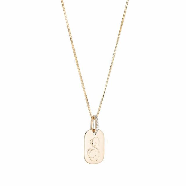 ORION PAVE DOGTAG 14 - carat gold and diamond necklace