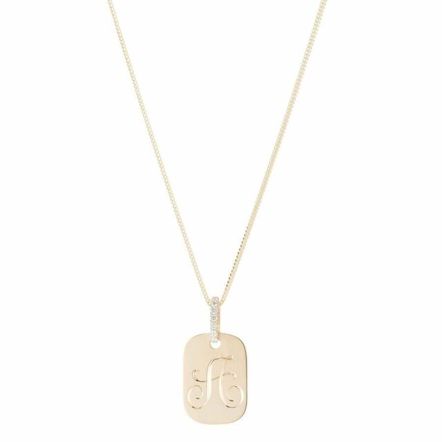 ORION PAVE DOGTAG 14 - carat gold and diamond necklace