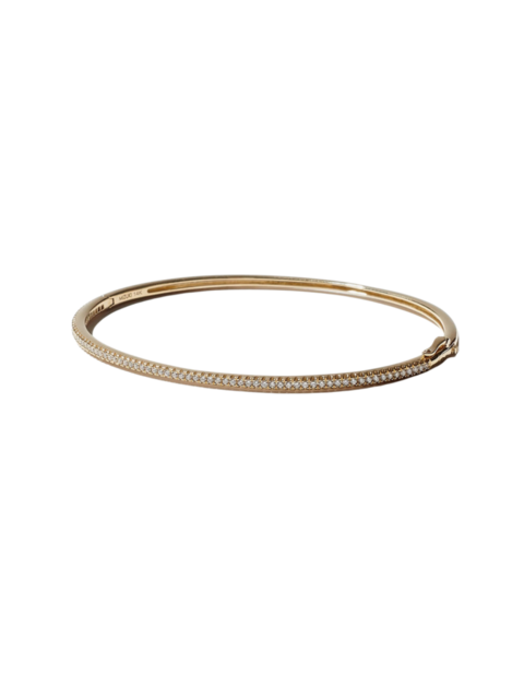 SINGLE DIAMOND ROW 14-carat gold bangle