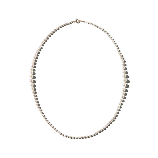 LONG DUAL CASCADING PEARL 14-carat gold necklace