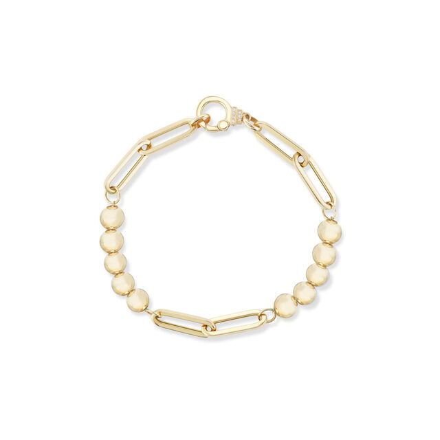 GOLD BEADED PAPERCLIP 18 - carat gold bracelet
