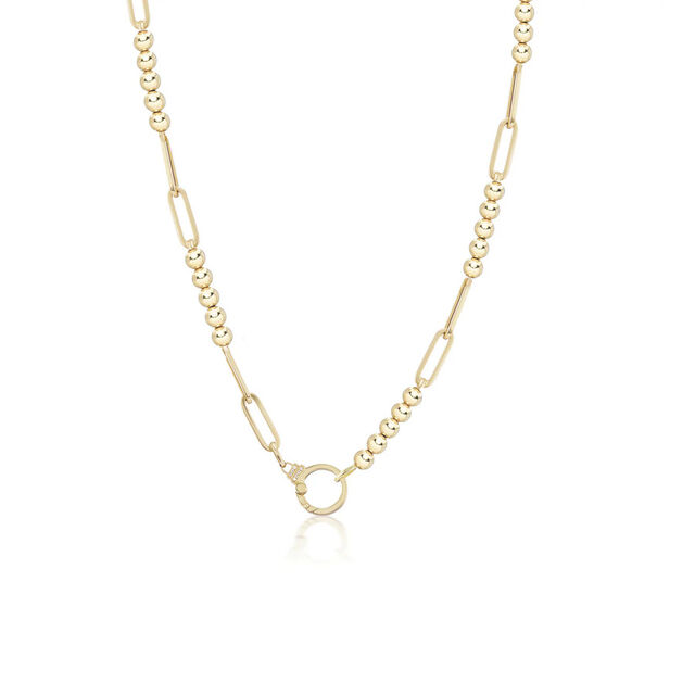 GOLD BEADED PAPERCLIP 18 - carat gold chain