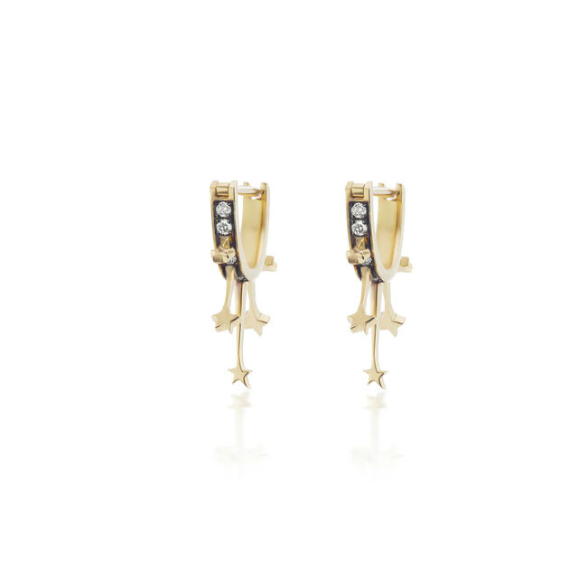 LE STELLE 18 - carat gold and diamond huggie earrings