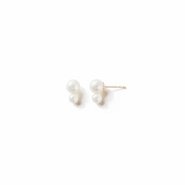 SMALL KISSING DOUBLE PEARL 14 - carat gold earrings