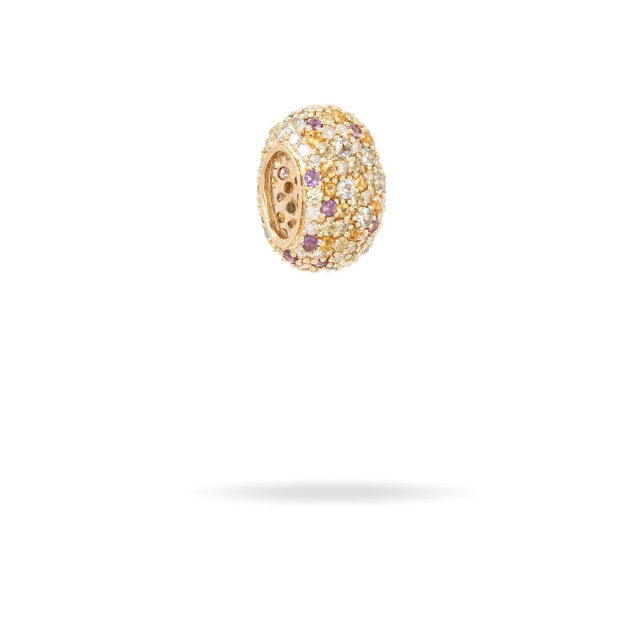 DIAMOND + GEMSTONE iridescent 14 - carat gold big bead