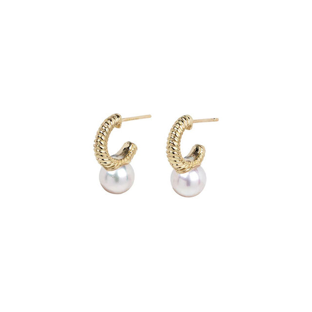 PETITE MODERN LOVE pearl hoop earrings