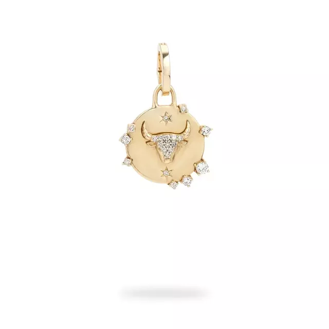 ZODIAC DIAMOND 14 - carat gold hinged charm