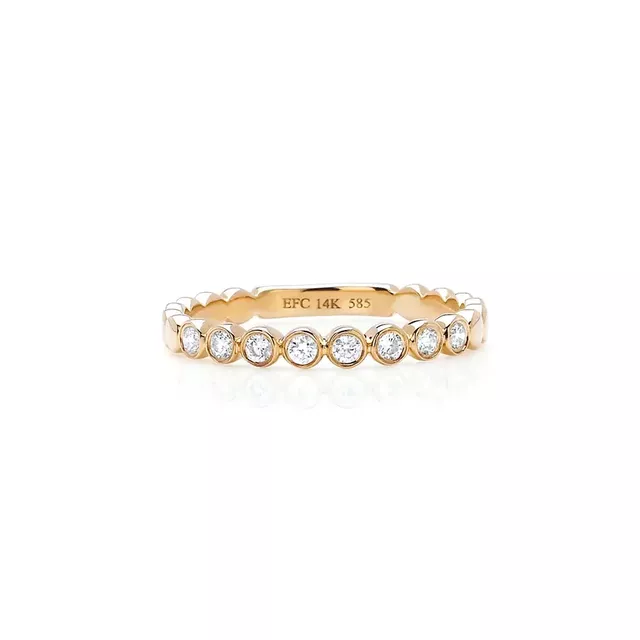 DIAMOND BEZEL 14 - carat gold stack ring
