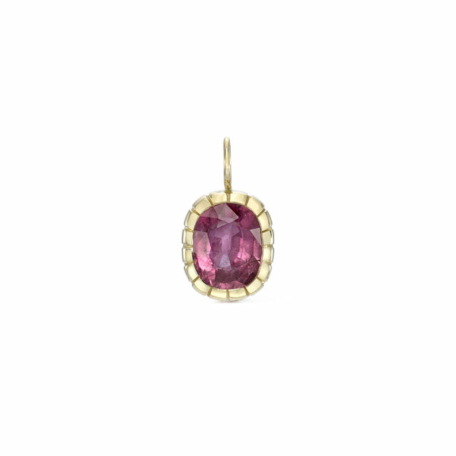 4CT PINK TOURMALINE HEIRLOOM BEZEL 14-carat gold charm