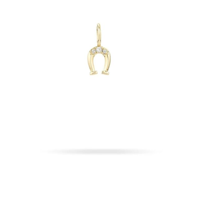 MINI DIAMOND HORSESHOE 9-carat gold charm