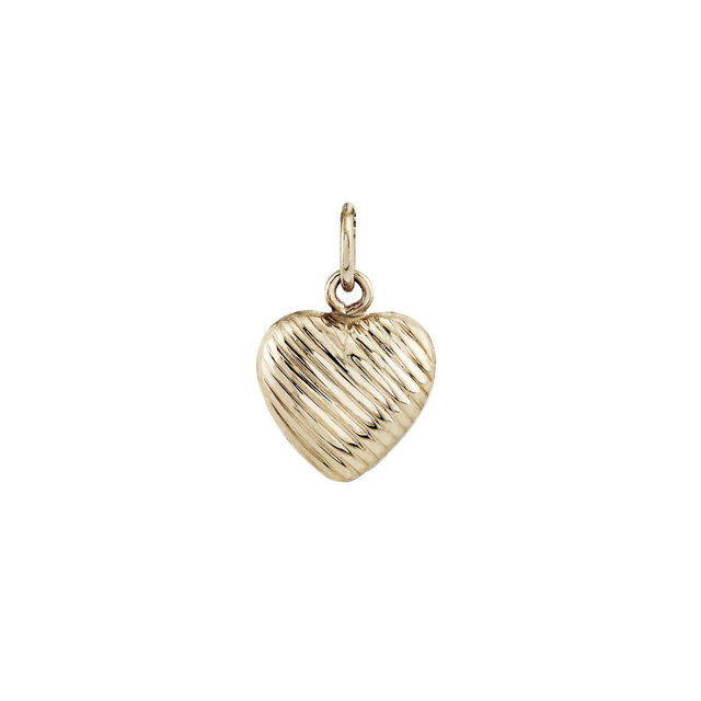 ETCHED HELIUM HEART 14-carat gold pendant