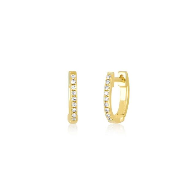 DIAMOND 14-carat yellow gold mini huggie earring SINGLE